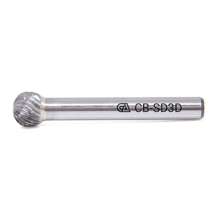 Continental Abrasives SD-3 Double Cut Round Ball Tungsten Carbide Burr CB-SD3D
